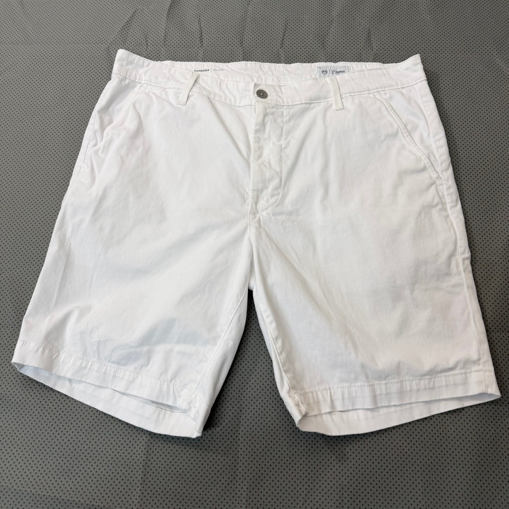 AG Adriano Goldschmied Wanderer Slim Short Mens 36 White Stretch Casual Summer